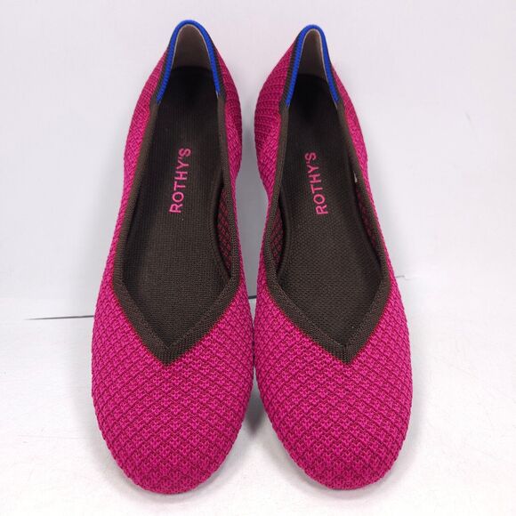 Rothys Casual Slip On Pointed Toe Ballet Flat Womens Size 9.5 Magenta - Picture 2 of 9